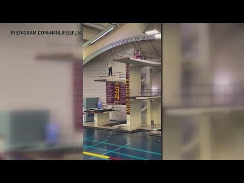 Diving competition national anthem ends with a splash