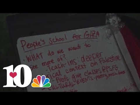 Students return to demonstrate in support of Palestine on Friday after 9 people arrested