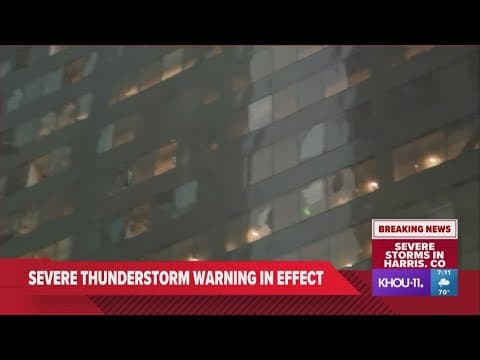 Windows blown out of downtown Houston skyscraper due to severe weather