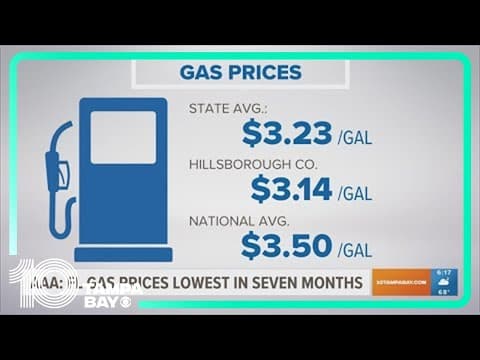 AAA: Florida gas prices hit 7-month low
