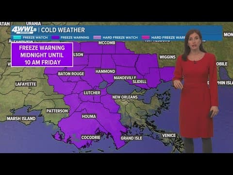 Freeze warning issued for much of southeast Louisiana
