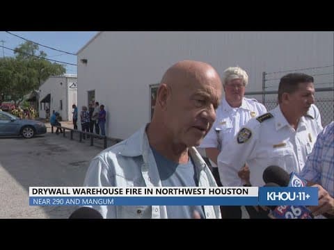 Houston mayor, fire officials give update at drywall warehouse fire in northwest Houston