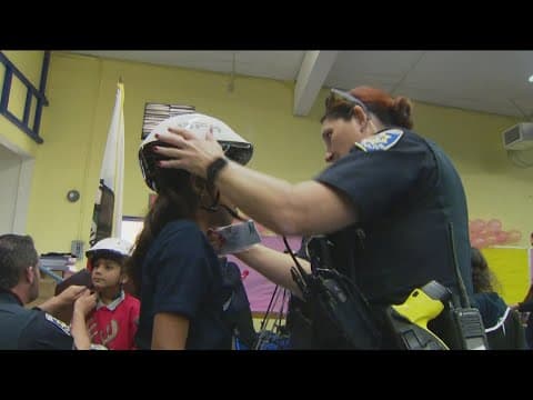 Bike and gift giveaway at Horton Elementary