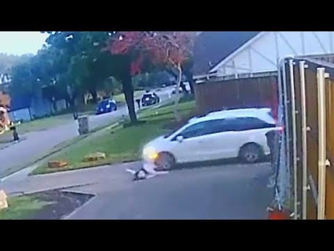 Texas family captures frightening vehicle collision with 8-year-old boy