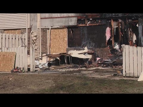 Vehicle crashes into Reynoldsburg apartment building, causes fire