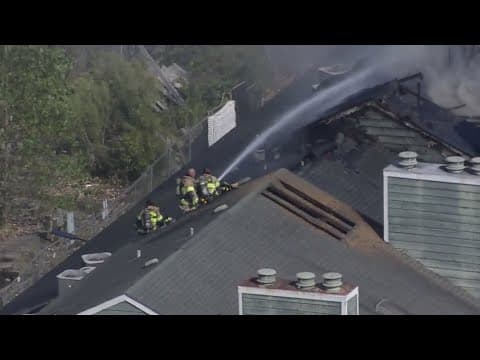 HFD: Firefighter injured after falling through floor of burning apartment building in west Houston