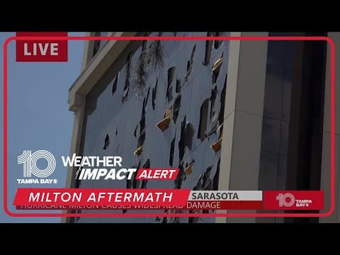 Milton aftermath: Windows blown out of Downtown Sarasota building