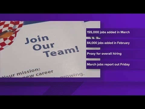 Private sector job growth up in March after weaker February