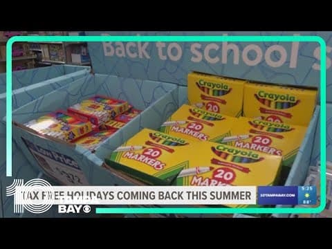 Tax-free holidays coming back this summer