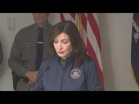 New York Governor addresses media regarding car explosion at U.S. and Canada border