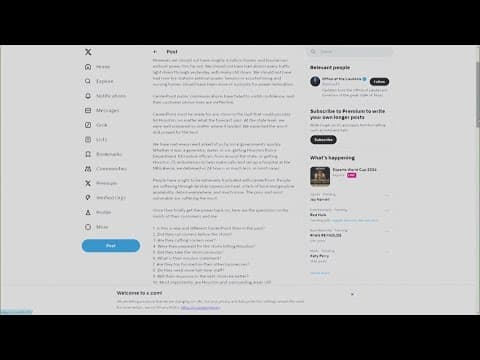 Acting Texas Governor Dan Patrick posts message, including 10 questions for CenterPoint