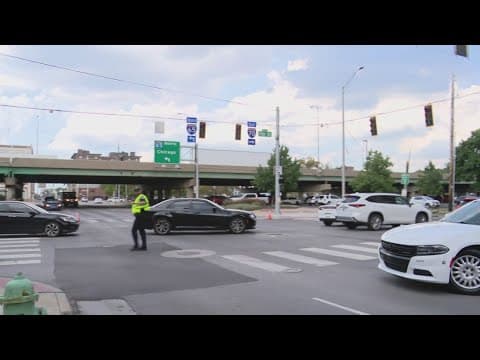 Power lines down at 11th and Meridian in downtown Indianapolis
