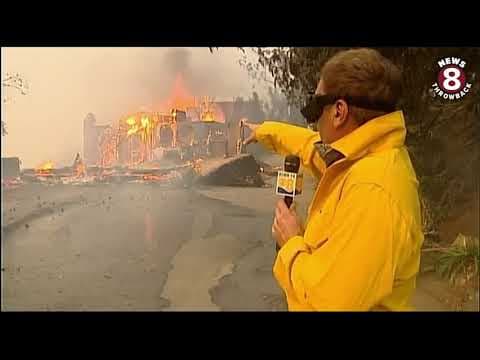 Larry Himmel's home burns live on CBS 8 in 2007