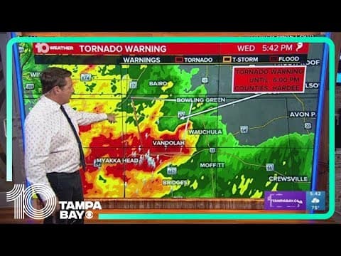 Tornado warning issued for Hardee County