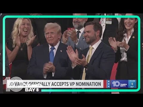 Sen. JD Vance accepts VP nomination at day 3 of RNC