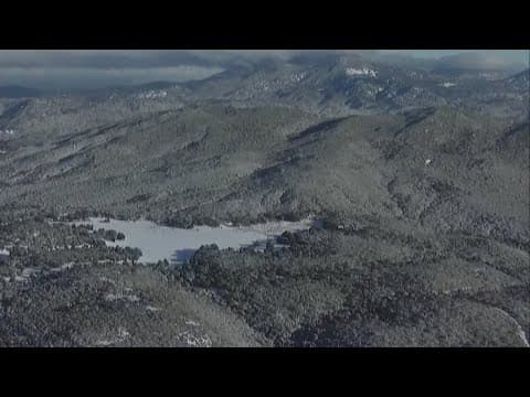 Chopper aerials over San Diego County snow