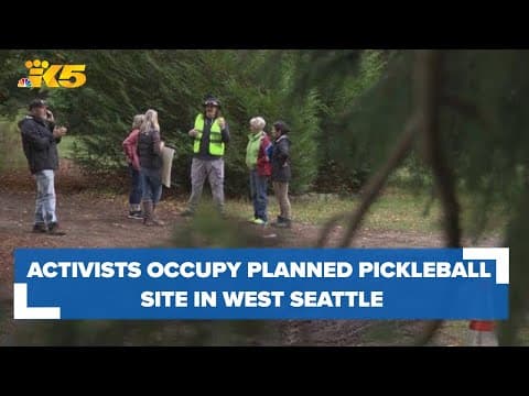 Activists occupy proposed pickleball courts site in West Seattle's Lincoln Park