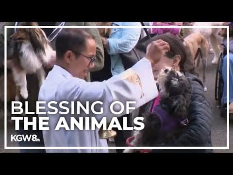 Pet owners turn out for The Grotto's 'Blessing of the Animals' event