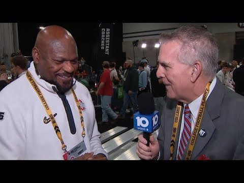 DL coach Larry Johnson | Ohio State Media Day at CFP National Championship in Atlanta