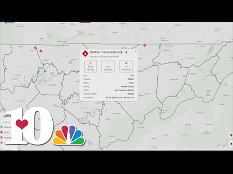 Crews on scene of wildfire at Caney Valley Loop in Hawkins County, no evacuation orders at this time