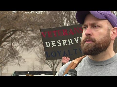 Veterans protest job cuts on National Mall