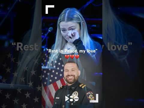 Wife of fallen Texas police officer gives emotional speech at his funeral