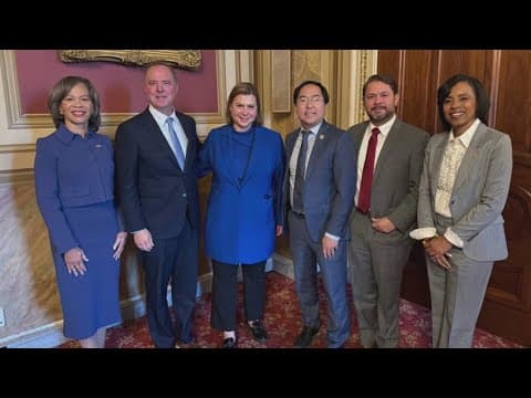Sen.-elect Angela Alsobrooks poses with other freshman senators on Capitol Hill