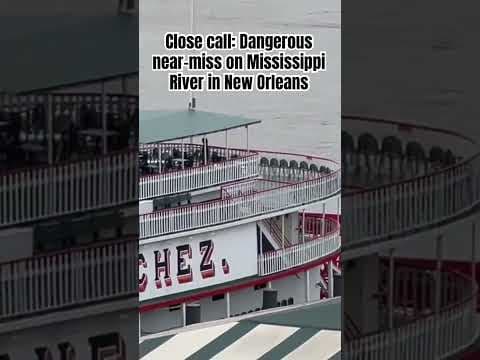 Video shows towboat and 24 barges trying to avoid collision with ferry, dock