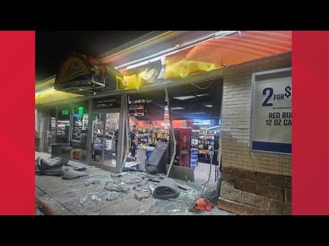 Smash and dash: thieves ram Sunoco store, abandon ATM mid-heist