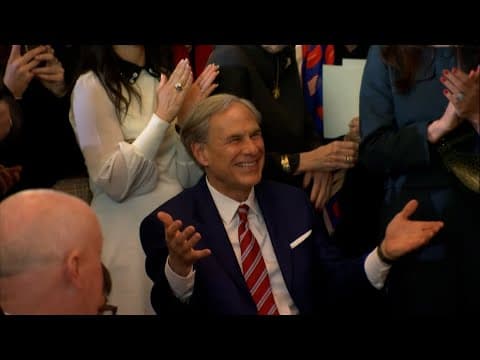 President Trump praises Texas Gov. Greg Abbott about border after inauguration