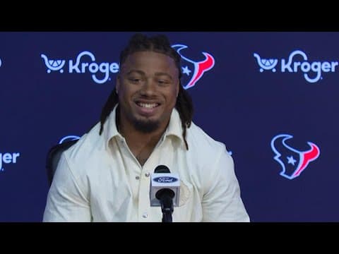 Derek Stingley Jr. talks to reporters after signing richest contract for a DB in NFL history