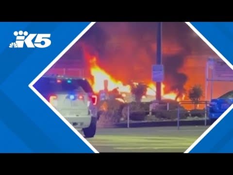 Suspect dies after police shooting, fiery crash in Marysville Costco parking lot
