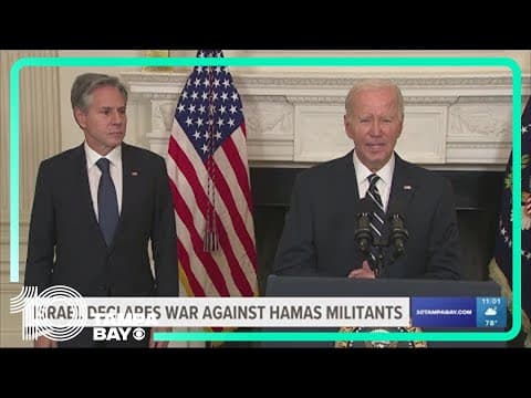 Biden decries the 'unconscionable' Hamas attack and warns Israel's enemies not to exploit the crisis