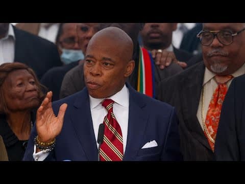 NYC Mayor Eric Adams speaks at news conference after charged with taking bribes from foreign sources