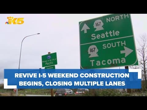 Revive I-5 construction begins, closing 3 southbound lanes