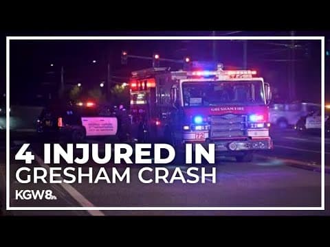 Police officer, 3 others hospitalized after crash in Gresham