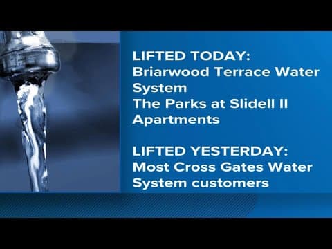 Boil advisory lift for Briarwood Terrace and Cross Gates Water System