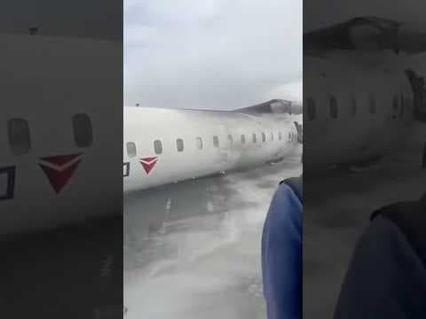 Passengers Evacuate After Airplane Flips Over