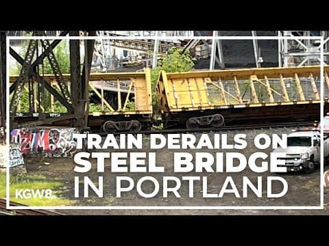 Union Pacific freight train derails on Steel Bridge in Portland