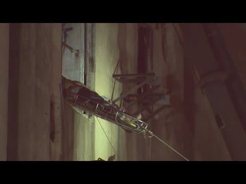 Full rescue: Man falls ten feet inside abandoned grain silo, rescued by firefighters