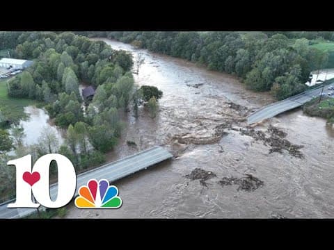 Drone video shows Greene County bridge collapse Friday