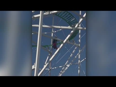 Firefighters rescue nine people stuck in a rollercoaster