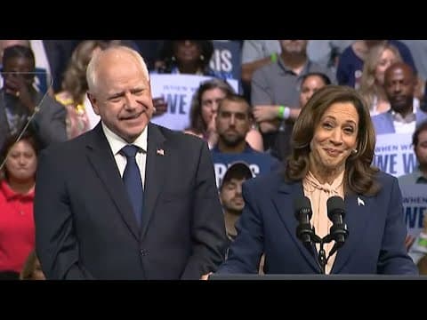 Kamala Harris speaks on Tim Walz' record on abortion, voting rights and gun laws