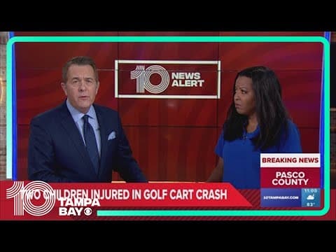 2 children injured in golf cart crash