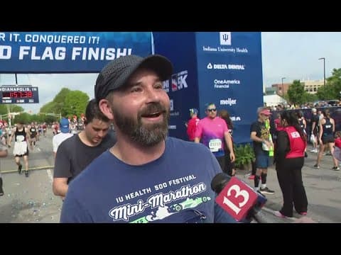Man runs 4th Mini-Marathon barefoot to bring awareness to mental health awareness
