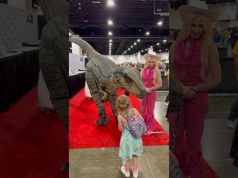Barbie Walks Velociraptor at Fan Expo Denver