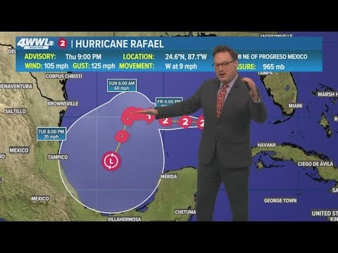 Thursday 10PM Tropical Update: Hurricane Rafael expected to dissipate over the Gulf of Mexico
