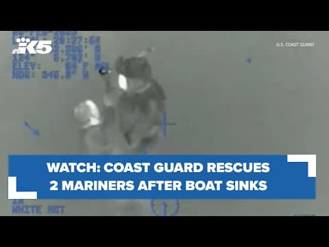 Watch: Coast Guard rescues 2 mariners after boat sinks near Willapa Bay