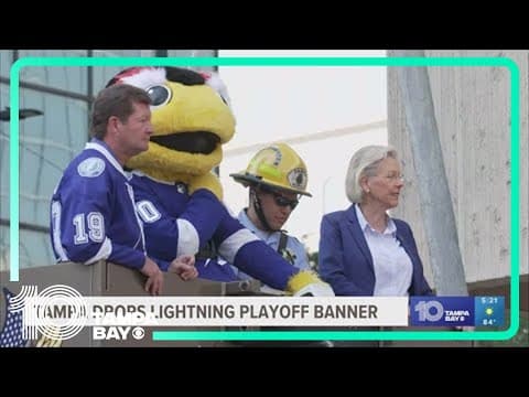 Tampa drops Lightning playoff banner at city hall