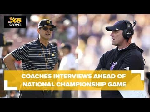 Kalen DeBoer, Jim Harbaugh coaches interview ahead of CFP National Championship game